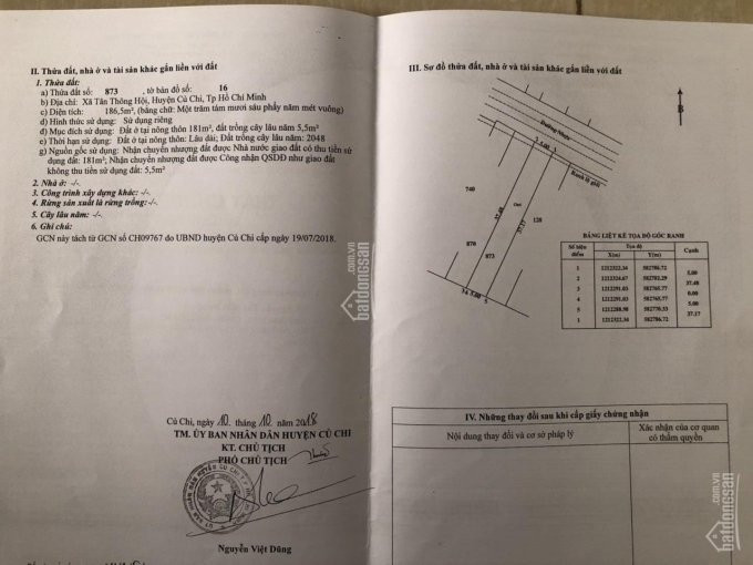 Bán đất Chính Chủ Diện Tích 5x37m Full Thổ Cư, Cạnh Chợ Việt Kiều Tại Xã Tân Thông Hội, Củ Chi 1