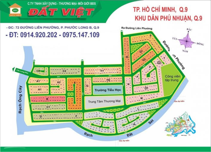 Bán đất Dự án Phú Nhuận Quận 9, Chính Chủ, Lô H1, Dt 14x22m, Bán Nhanh Giá Rẻ 1