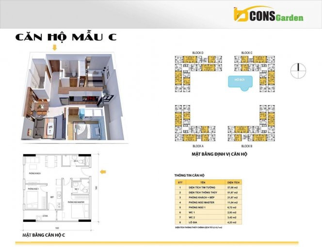 Căn Hộ Bcons Garden Giá 1,3 Ty Căn Hai Phòng Ngủ 2