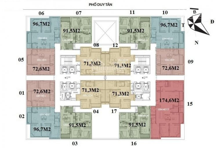 Cắt Lỗ 220tr, Cc 23 Duy Tân, 1705 (72,6m2) & 1210(96,7m2) & 1516(91,7m2), 29tr/m2 O389i93o82 1