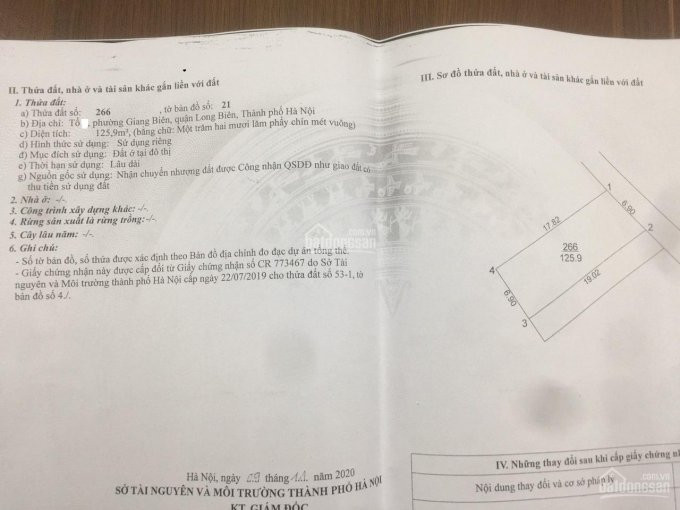 Chính Chủ Bán Nhanh 125m2, Mt 7m, Dài 18m, Giá 23 Triệu/m, Hướng đông Bắc Tại Tình Quang-giang Biên:0982269369 2