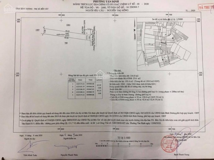 Chính Chủ Bán Nhanh 2 Nền Liền Kề Mặt Tiền đường Bê Tông Kinh Doanh Buôn Bán Khu 3 Tân định, Bến Cát Kế Chợ Bến Lớn 1