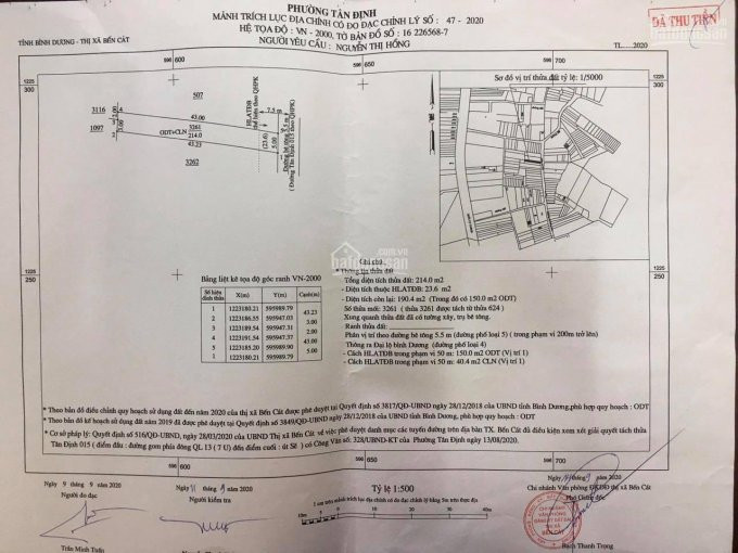 Chính Chủ Bán Nhanh 2 Nền Liền Kề Mặt Tiền đường Bê Tông Kinh Doanh Buôn Bán Khu 3 Tân định, Bến Cát Kế Chợ Bến Lớn 2