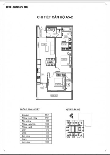 Chính Chủ Bán Nhanh Căn 2 Ngủ 2wc 92m2 Hpc Landmark 105 Có Vườn Treo, View Hồ, Lh 0985049638 1