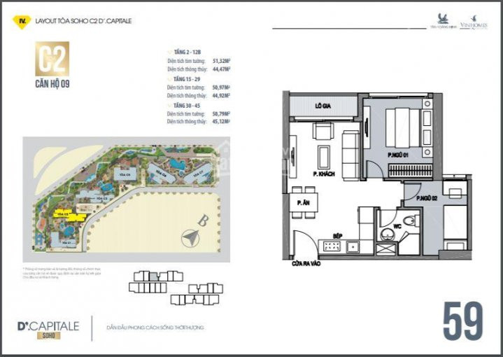 Chính Chủ Bán Nhanh Gấp Cắt Lỗ D'capitale Trần Duy Hưng Căn 51m2, 56m2, Giá 1,8 Tỷ Full Nội Thất 2