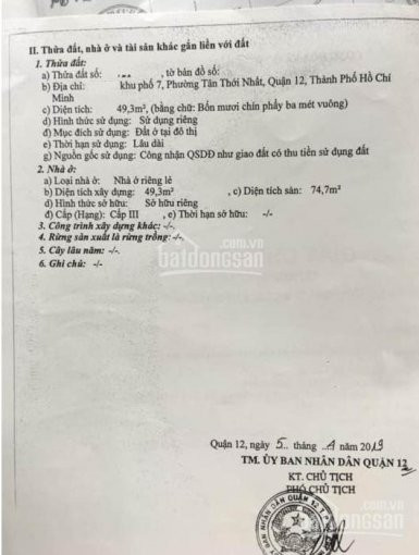 Chính Chủ Bán Nhanh Nhà 1/ đường Tân Thới Nhất 01 20m, 3,7x14, Hẻm Thông Xe Hơi 6