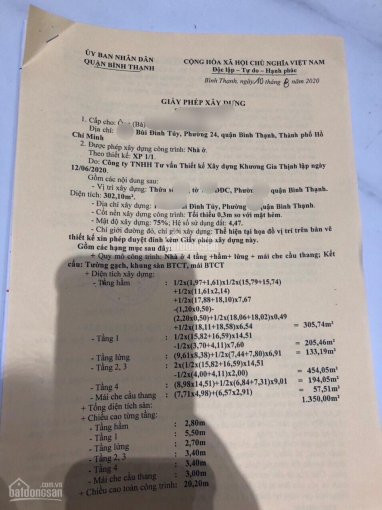 Chính Chủ Bán Nhanh Nhà Bùi đình Túy Hẻm Xe Tải Phường 12, Bình Thạnh 305m2 Giá 72 Triệu/m2 2