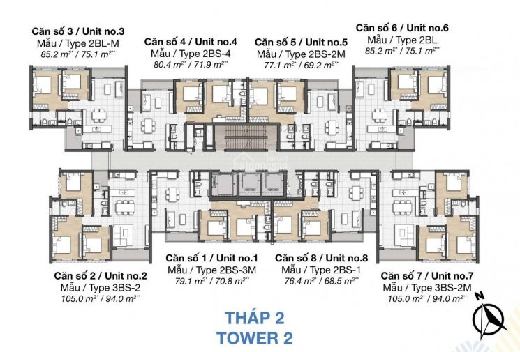 Chính Chủ Bán Palm Heights, 2pn, Dt: 771m2, Tháp T2, Căn 05: View Saigon Spork City, Giá: 3560 Tỷ 2