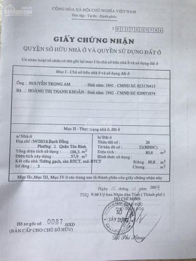 Chính Chủ Cần Bán Gấp Nhà 1 Trệt 2 Lầu Dt 80,84m2 Lh: 0904651981 7