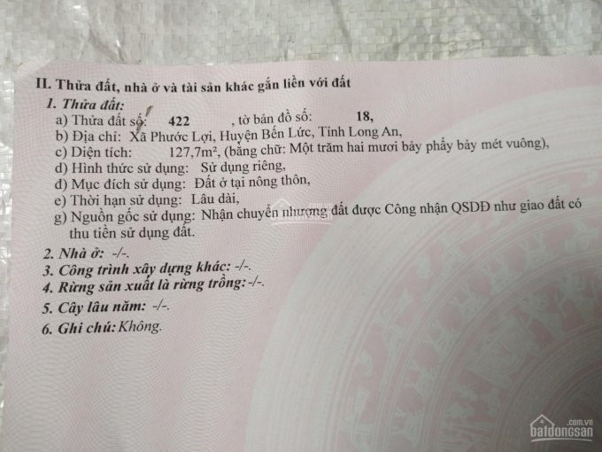 Chính Chủ Cần Tiền Bán Gấp đất Thổ Cư 127m2, 1 Tỷ Gò đen, Bến Lức, Long An (còn Thương Lượng) 2