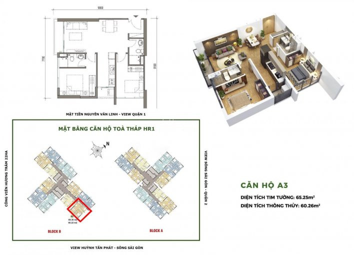 Chủ Nhà Cần Bán Gấp Căn 2pn Eco Green- Hr1-b03- 65m2, View Nội Khu- Hướng đông-nam, 35 Tỷ Bao Hết 3