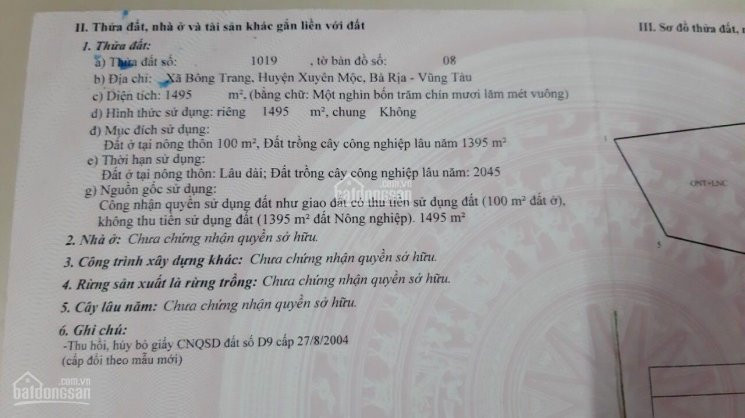 đất Giá Rẻ Gần Kdl Bình Châu, Hồ Cốc, Xã Bông Trang (24x65m) Có 100m2 Thổ Cư, Lô Góc 2 Mt đường 2