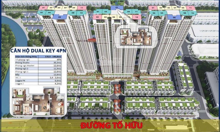 Duy Nhất Suất Ngoại Giao Căn Hộ 4 Ngủ 140m2, View Công Viên Hồ điều Hòa, Dự án The Terra An Hưng 2