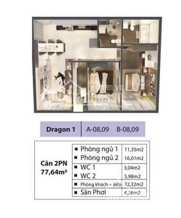 Rao Bán Nhanh Căn Hộ 79m2 2pn 2wc Mặt Trước Dragon 1 Nhìn Về Hồ Bơi Tạ Quang Bửu Thoáng Mát 1