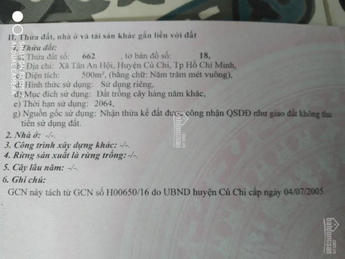 Cần Bán Gấp đất Chính Chủ đường Nguyễn Văn Khạ Xã Tân An Hội Huyện Củ Chi Lh: 0981210063 7