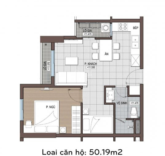 Căn Hộ Chung Cư Conic Riverside Quận 8 50m2, 1 + 1pn, 1wc, Giá Chỉ 1,430 Tỷ 2