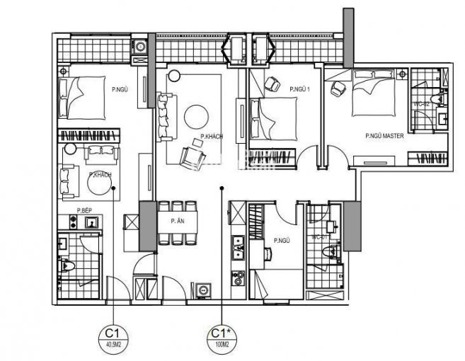 Chỉ 1,1 Tỷ (30%) Sở Hữu Ngay Căn 3pn + 1 (134m2) Goldmark, 70% Còn Lại Giãn Trả Dần 3 Năm 1