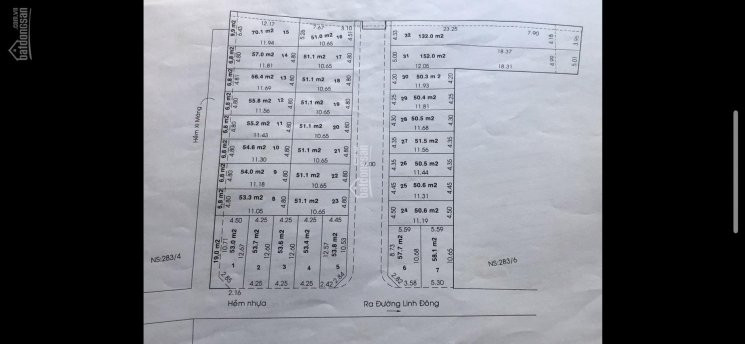 Chính Chủ Bán Nhanh 2 Lô đất Thổ Cư Sổ Riêng Hẻm 283 Linh đông, Hxh, 36tr/m2, Giá đầu Tư  3