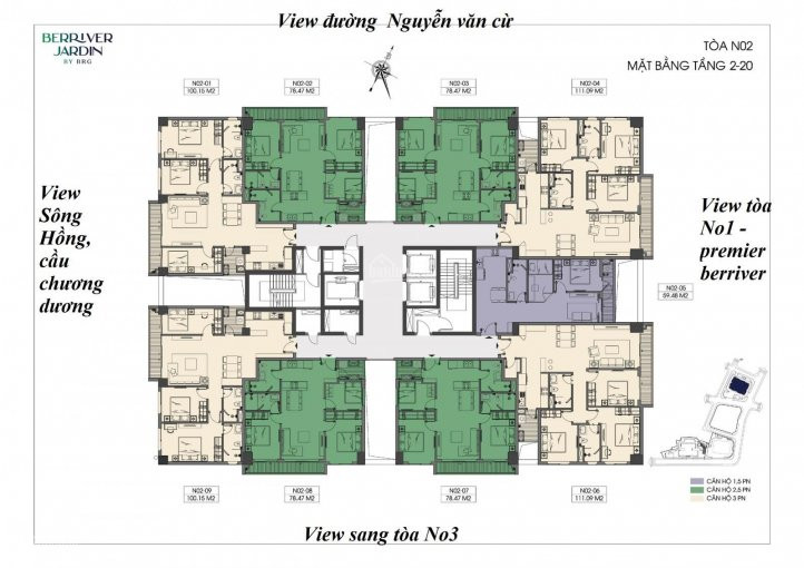 Chính Chủ Bán Nhanh Căn Góc (đn - đb) Diện Tích 111m2 Tầng 16 Giá 3,845 Tỷ - Căn Góc đẹp Nhất No2 Berriver Jardin 4