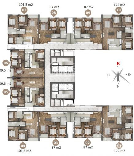 Chính Chủ Bán Nhanh Chung Cư Cao Cấp Tòa No1 - T4 Phú Mỹ Complex, Dt 87m2, 101m2, 109m2, 121m2, Tầng 8, 15, 18, 26 2