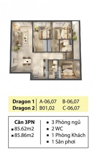 Chính Chủ Bán Nhanh Gấp Căn 85m2 Tầng 9 Dragon 2 Chuẩn Bị Nhận Nhà Chủ Nhà Hỗ Trợ Vay Và Thương Lượng Ngay! 3