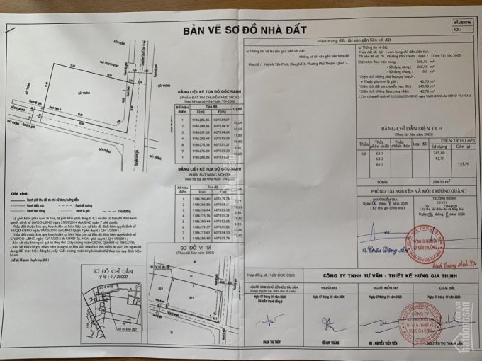 Chính Chủ Bán Nhanh Gấp Lô đất đường Phú Thuận, Q7, Shr, Mặt đường 5m, Dt Công Nhận 246m2, Dt Sử Dụng 288m2 Lô Góc 1