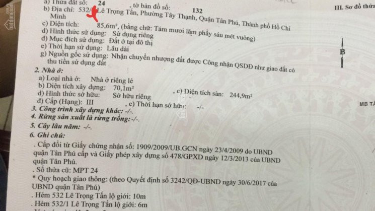 Chính Chủ Bán Nhanh Nhà 2 Mặt Hẻm 6m Lê Trọng Tấn, Tây Thạnh, Tân Phú 4,75m X 18m đúc 2,5 Tấm 1