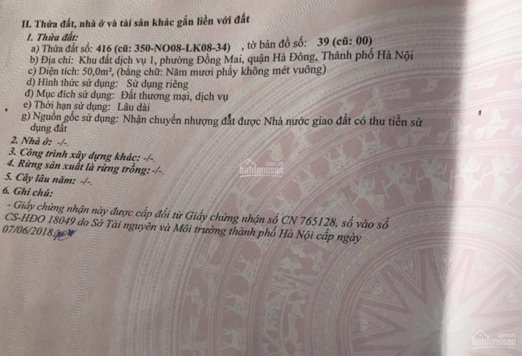 Chính Chủ Cần Bán 2 Lô đất Dịch Vụ Khu 1 đồng Mai, Hà đông 50m2, Vị Trí Cực đẹp, Lh 0836361555 3