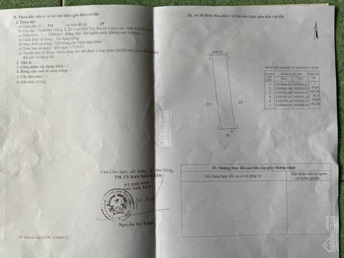 Chính Chủ Cần Bán Gấp Lô đất Full Thổ Cư, Tại Huyện Cam Lâm, Khánh Hòa, Giá ưu đãi Liên Hệ 0962337044 Trinh 2