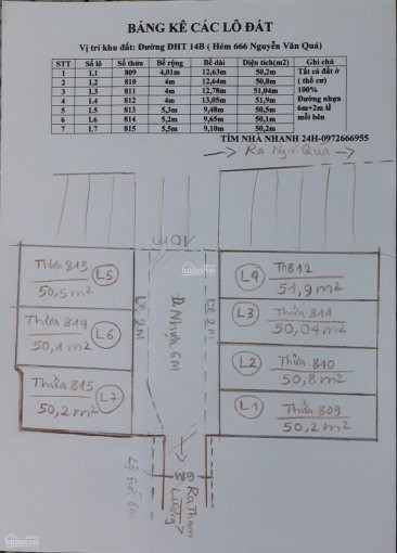 đất đẹp đường đht 14b - Tham Lương, Q12 2