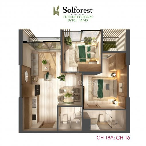 Tầng 10-16-18a Sol Forest - Tặng Cây Vàng - Căn đẹp - Htls 0%/85% - Sân Vườn đẹp - Cđt 0918114743 3