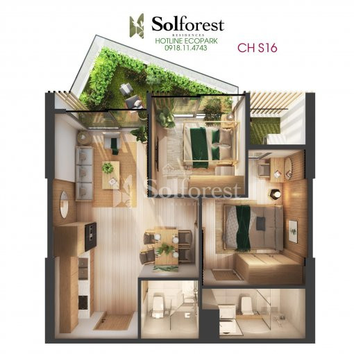 Tầng 10-16-18a Sol Forest - Tặng Cây Vàng - Căn đẹp - Htls 0%/85% - Sân Vườn đẹp - Cđt 0918114743 12