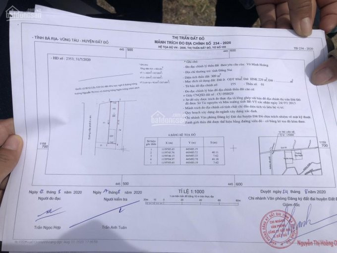 Bán đất Mặt Tiền Quốc Lộ 55 đất đỏ Bà Rịa Vũng Tàu Dt 826m T Cư 220m 2