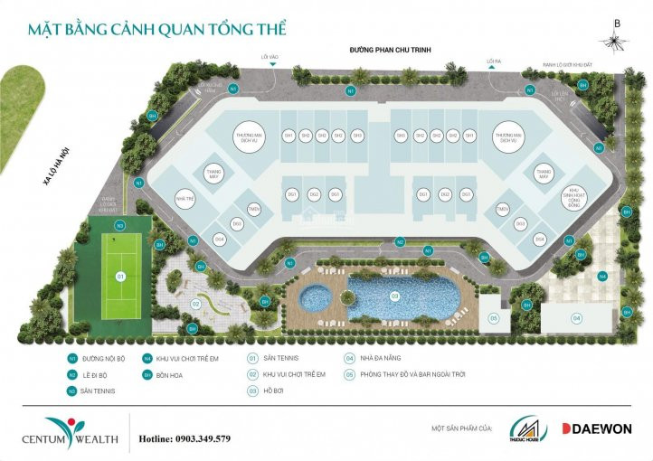 Căn Hộ Centum Wealth, Thuduc House Daewon, Mẫu B8, 825m2, 3pn, View Hồ Bơi + Sân Tennis 3