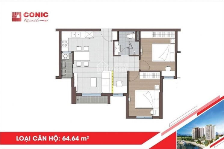 Căn Hộ Conic Riverside Q 8, Dt: 65,5m2 2pn Căn Góc Giá 182 Tỷ Tháng 10/2020 Nhận Nhà 6