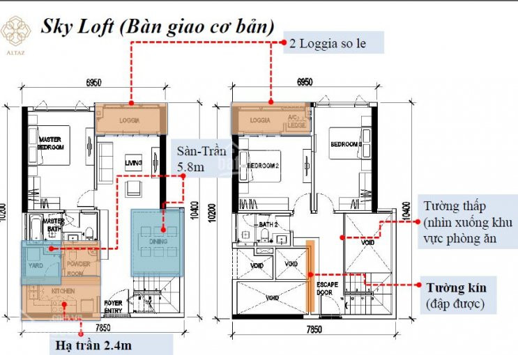 Căn Hộ Sky Loft Duplex 3 Phòng Ngủ, Tòa Altaz Căn Số 03, Dt: 132m2, Giá 695 Tỷ Lh 0931356879 2