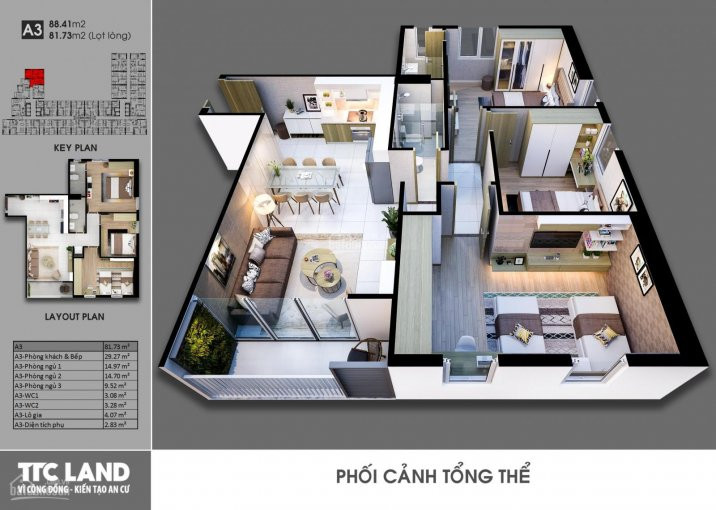 Carillon 7, Căn Số 1, 3pn 2wc, 3 View Bao Vat Và Phí, Chỉ 2,850 Tỷ, Tầng Trung, Lh: 0902 567 537 1