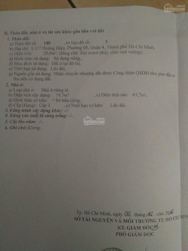 Chính Chủ Bán Nhà Bao đẹp Giá Rẻ Hẻm 4m đường Hoàng Diệu, Q 4 Cam Kết Không Bị Quy Hoạch, Lộ Giới 2