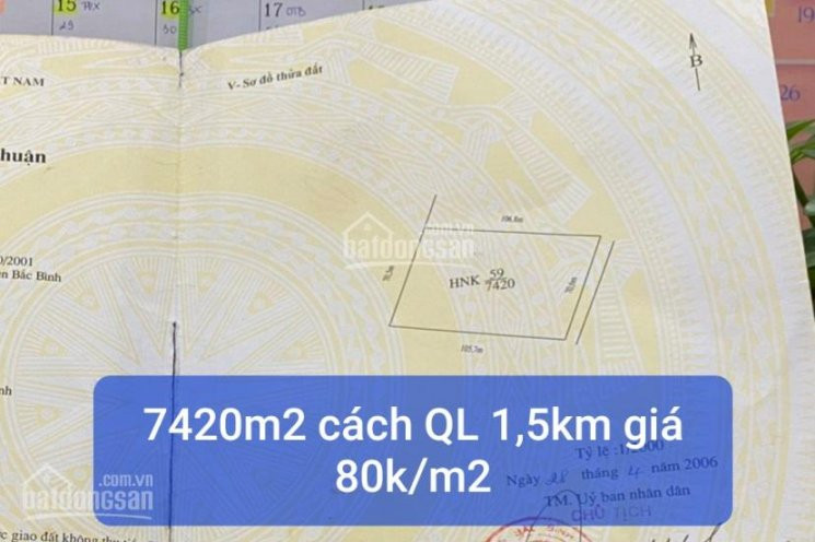 Chính Chủ Bán Nhanh 7420m2 đất Bắc Bình, Bình Thuận Cách Ql 1,5km, Giá 80k/m2 2