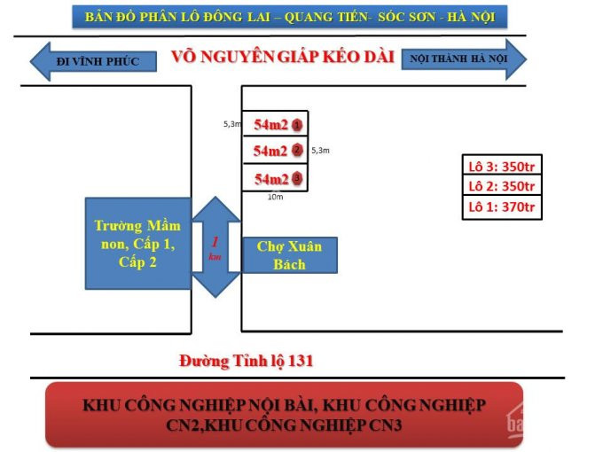 Chính Chủ Bán Nhanh Gấp  3 Lô đất Tại Thôn đông Lai Xã Quang Tiến Sóc Sơn  Giá  ; 370tr/ Lô 5