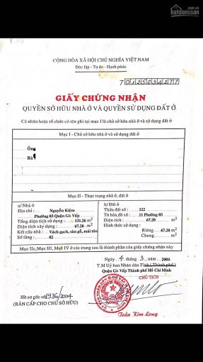 Chính Chủ Bán Nhanh Nhà 2 Mặt Tiền Nguyễn Kiệm + Hẻm 45m Phường 3, Gò Vấp, Dt 131m2, Giá Tốt, Lh 0949766228 Mr Hải 1