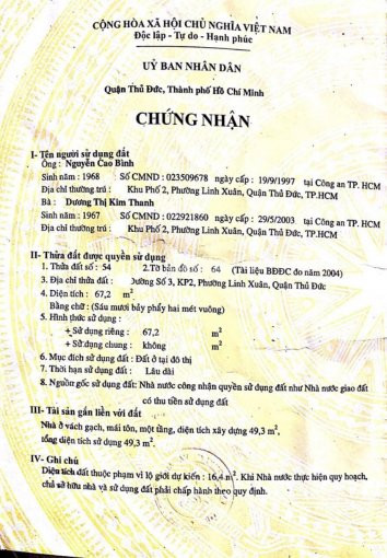 Chính Chủ Bán Nhanh Nhà Mt đường 3, Linh Xuân, Dt 45*16m, Kinh Doanh Gì Cũng được, Giá Chỉ 435 Tỷ 2