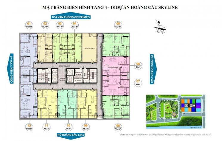 Chính Chủ Cần Bán Căn Góc Dự án Hoàng Cầu Skyline Dt: 97,5m2 3pn - 2wc đông Nam Full đồ 5, X Tỷ 3