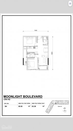 Chính Chủ Cho Thuê Nhanh Căn Hộ 2pn 2wc 70m Hướng Nam View Hồ Bơi Giá 8tr5/tháng Chung Cư Moonlight Boulevard 1