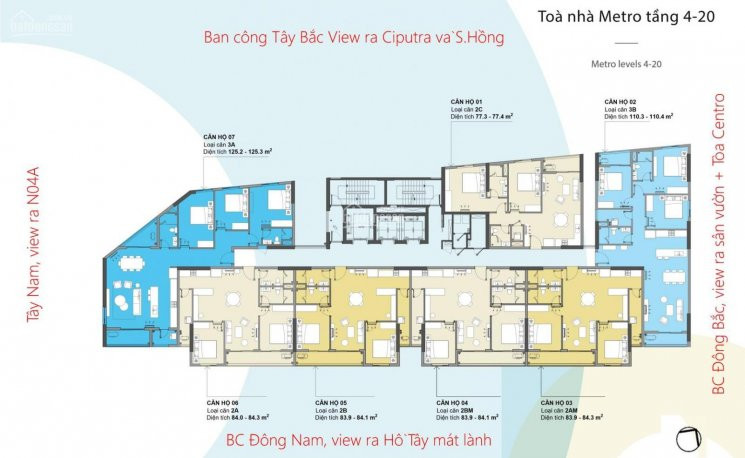 Danh Sách Các Căn Chuyển Nhượng Kosmo Tây Hồ Tốt Nhất T8 2020, 2pn - 3pn, Giá 3750 - 50 Tr/m2 5