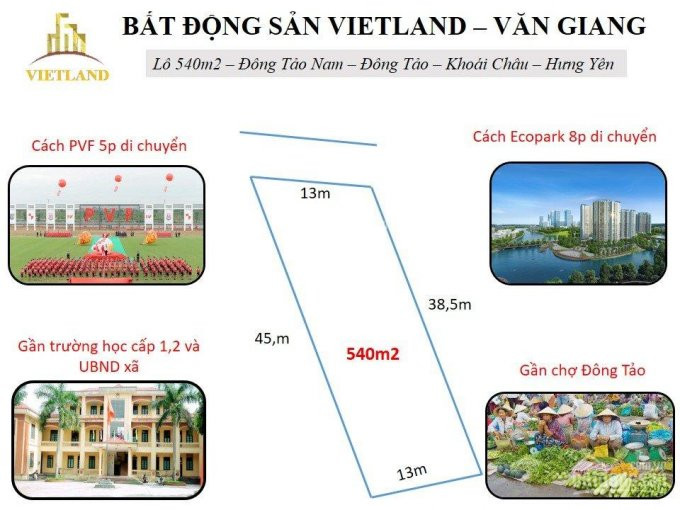 đất đẹp Giá Rẻ #540m2 đông Tảo, Khoái Châu, Hưng Yên 2