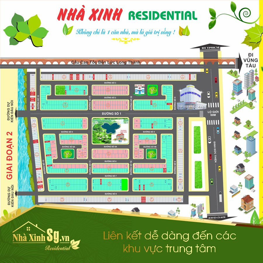 Sơ đồ quy hoạch tổng thể dự án Nhà Xinh Residential Nhà Bè, Tp.HCM