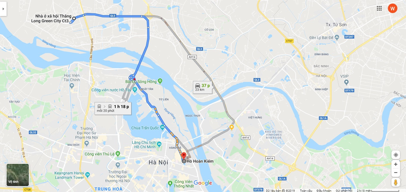 Vị trí dự án Thăng Long Green City trên bản đồ