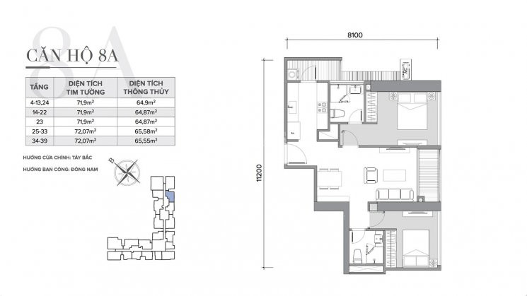 Chính Chủ Bán Nhanh Căn Hộ 2 Ngủ đông Nam Toà S3 Dt 719m2 Tại Vinhomes Skylake Phạm Hùng, Full đồ, Tầng Trung 7