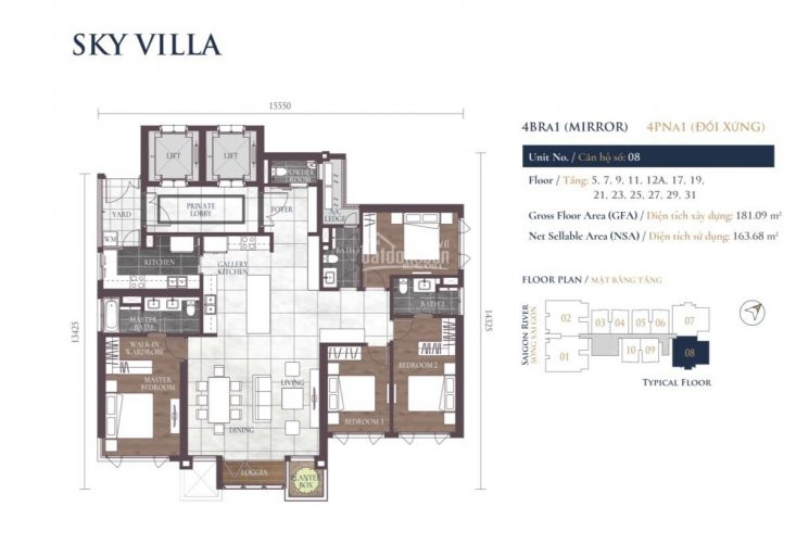 Feliz En Vista - Căn Sky Villa Mã 08 Tòa Altaz, 4 Phòng Dt: 181m2, Giá 125 Tỷ, Lh: 0931356879 2